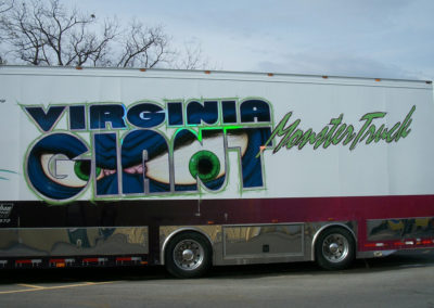 virginia giant monster truck trailer with logo
